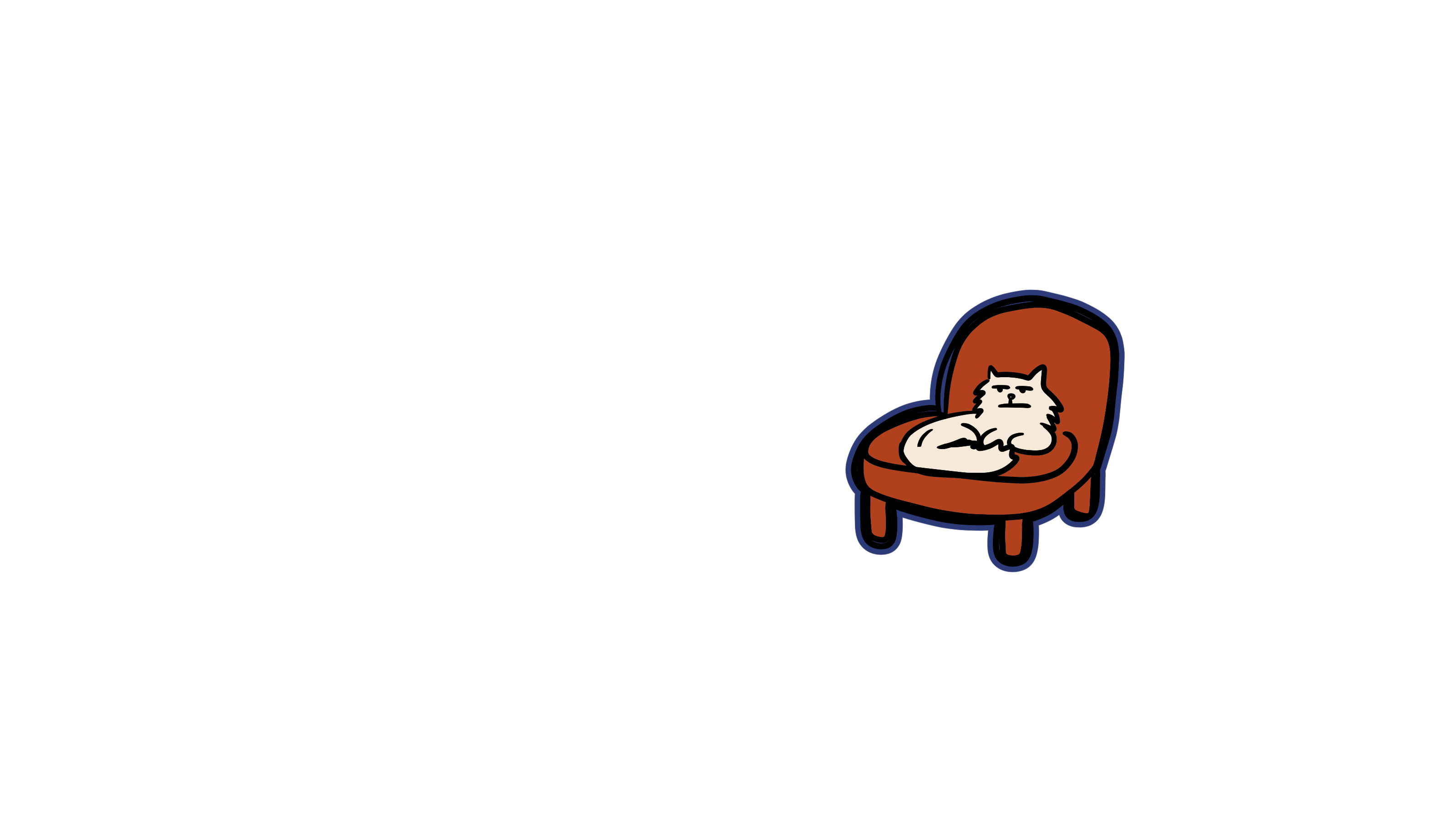 Magnus the cat, curled on a chair.